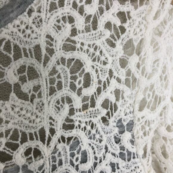 Sundance Lace Crochet Overlay Pullover Sweatshirt Size Medium - Picture 12 of 14